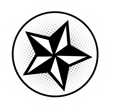 Black and White Star in Circle